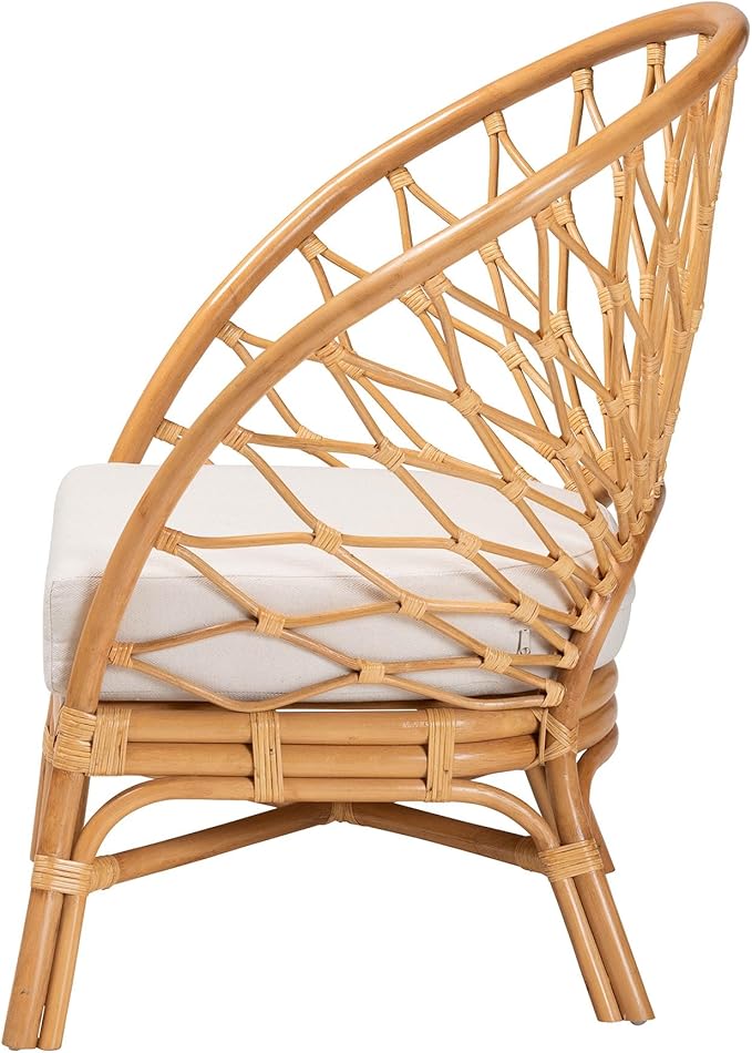 bali &amp pari Emmeline Bohemian Honey Rattan Accent Chair