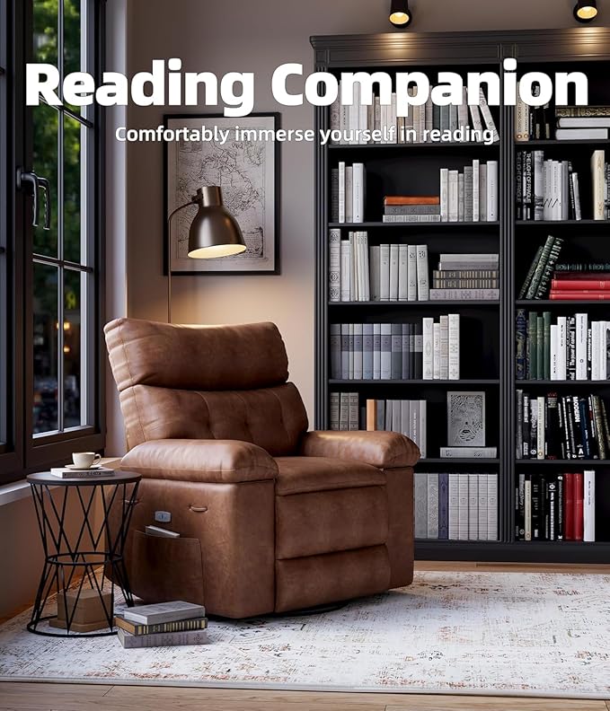 Oversized Recliner Chair for Adult150°Recliner Chairs Ergonomic Nursery Chairs Extra Wide Manual ReclinersPU Leather Upholstery Soft Sofa Chair for LivingroomRetro