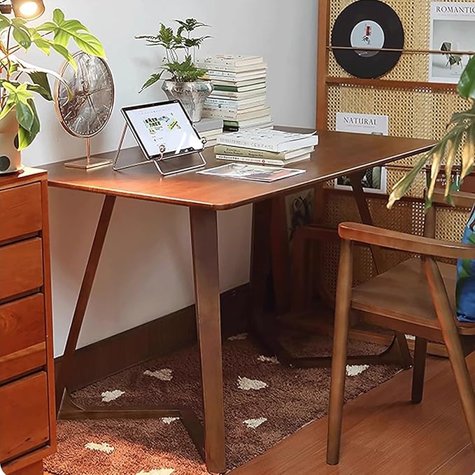 Wooden Home Office Desk Conference Table Study Writing Gaming Table Farmhouse Easy to Assemble for Living Room Home Office(Brown120x80cm/47x31.5in)