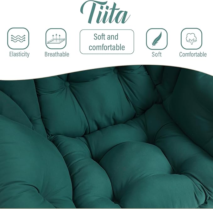 Tiita Lazy Chair with Ottoman Green Modern Large Accent Chair Comfy Leisure Sofa Armchair with Ottoman Reading Chair with Footrest for Bedroom Living Room Dorm Rooms Green