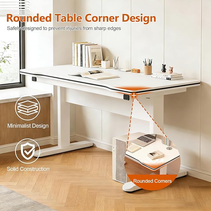 Gaming Desk Modern Simple Style Computer Desk with Sturdy Desktop for Home Office Bedroom Study Home Office Desk with Black Desktop Easy Assembly