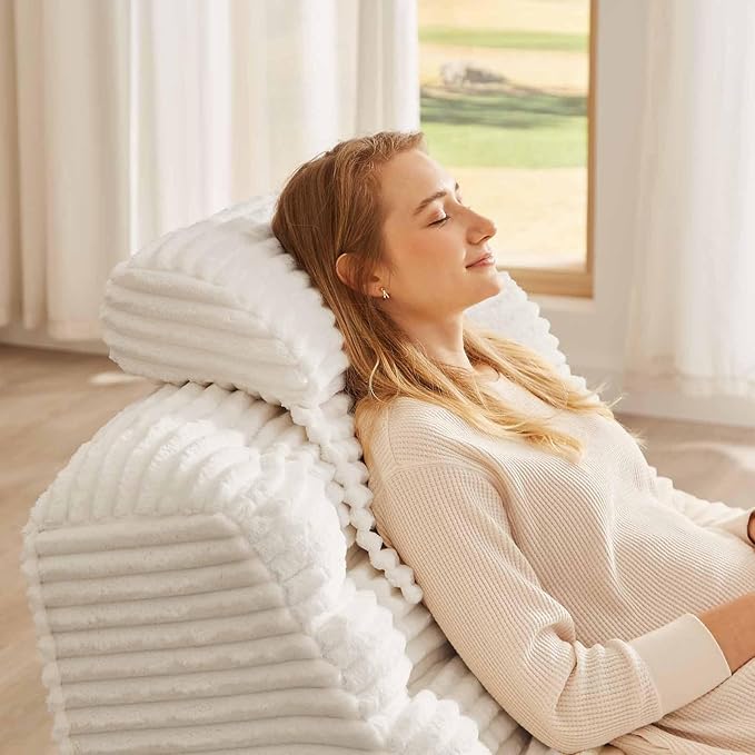 40 Swivel Cloud Chair 360° Swivel Accent Chair with Armless &amp Movable Pillow Cozy Single Sofa Oversized Reading Chair for Bedroom Living Room Compression Corduroy Plush Easy Assembly (White