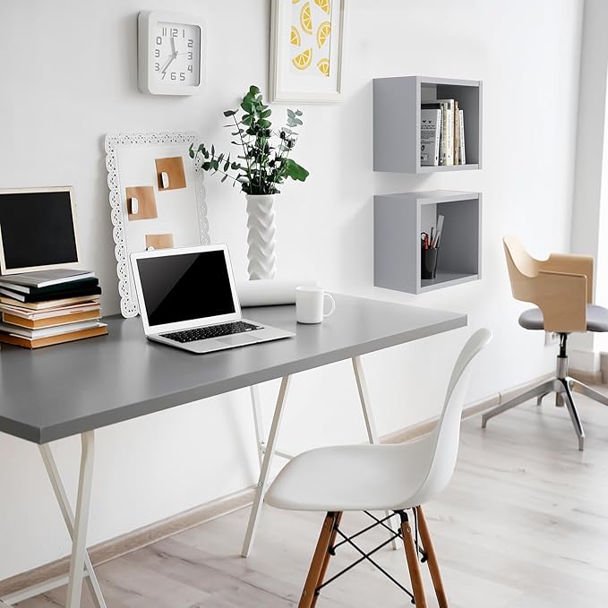 Kaboon Universal Tabletop 45x20 Solid One-Piece Melamine Table Top Double Desk L-Desk DIY Home and OfficeGrey