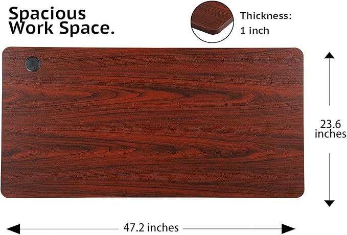 UNICOO Melamine 47.2 x 23.6 Inch Universal Table Top for Standard and Sit to Stand Height Adjustable Home and Office Desk Frames (Tabletop 47.2 - Walnut)