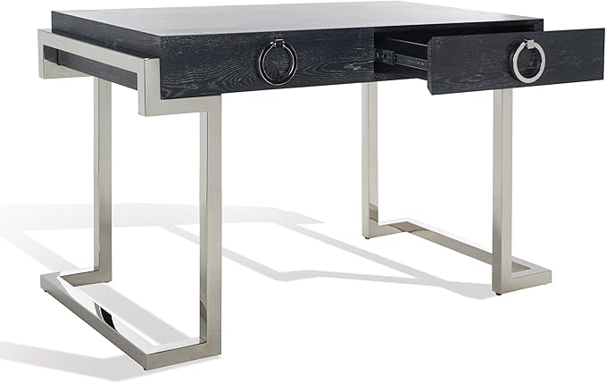 SAFAVIEH Couture Collection Maia Black Cerused Oak 2-Drawer Home Office Writing Desk