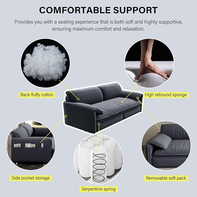 Cilee 66 Folding Sofa Bed 3-in-1 Convertible Loveseat Sleeper Sofa Pull Out Futon Sofa Bed Comfy Floor Couch with Storage Pocket Love Seats Furniture for Living Room Velvet Grey