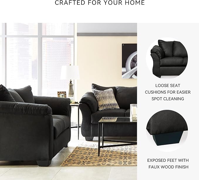 Signature Design by Ashley Darcy Casual Plush Loveseat Black