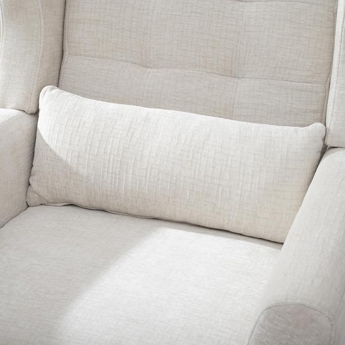 Modern Accent Chair Upholstered in Chenille Fabric Perfect for Living Room or Bedroom (Beige)