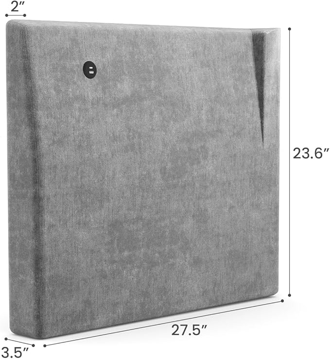 Apicizon Modular Sectional Sofa Armrest Backrest Module Couch Side Sectional Part Armrest/Backrest with USB Charging Ports Light Gray