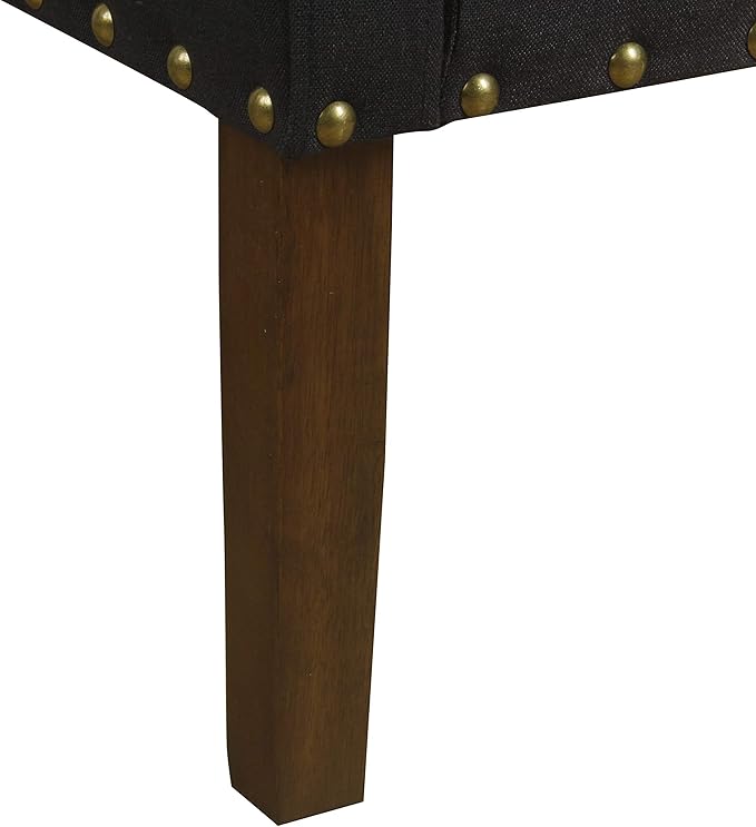Homepop Home Decor | Upholstered Classic Swoop Arm Accent Chair | Accent Chairs for Living Room &amp Bedroom | Decorative Home Furniture Deep Navy