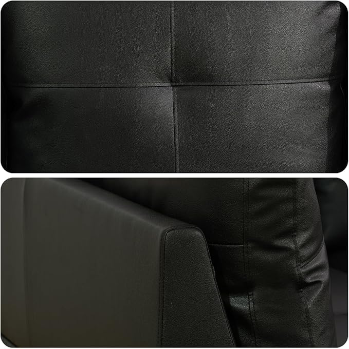 L Shape Sectional Couch with Chaise 97 Inch Modular Sofa with Ergonomic Reclined Backrest Sectional Couches for Living Room High-Density Foam for Office and Small Apartment Black