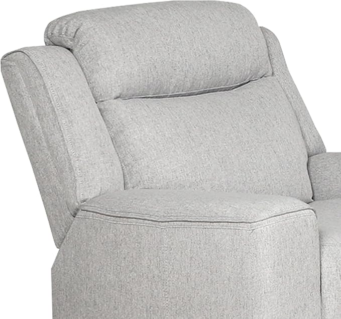 AC Pacific Amelia Upholstered Recliner Chair with Plush Comfort Adjustable Inclining Feature Sleek Design for Stylish Relaxation Living Room Furniture for Modern Homes White