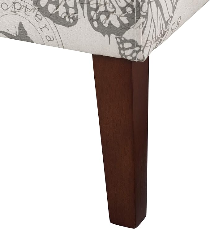 Linon Butterfly Dark Espresso Linen Lily Chair 21.5 W x 29.5 D x 31.5 H