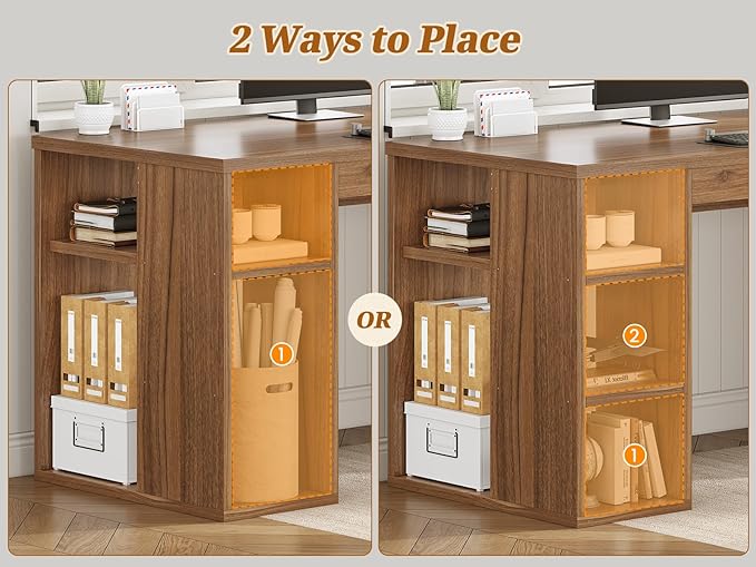 SEDETA Farmhouse 96.5 Computer Desk with Drawers 2 Person Home Office Desk Gaming Double Desk with Storage Shelves Long Two Person Writing Desk Brown