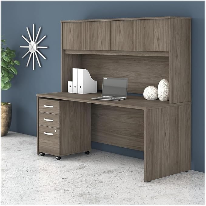 Bush Business Furniture Echo L Shaped Desk in Pure White