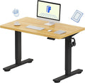 FLEXISPOT EN1 One-Piece Standing Desk with 1-Inch Thick Desktop 40x24 Electric Height Adjustable Desk for Home Office &amp Multi-Device Workstations Maple