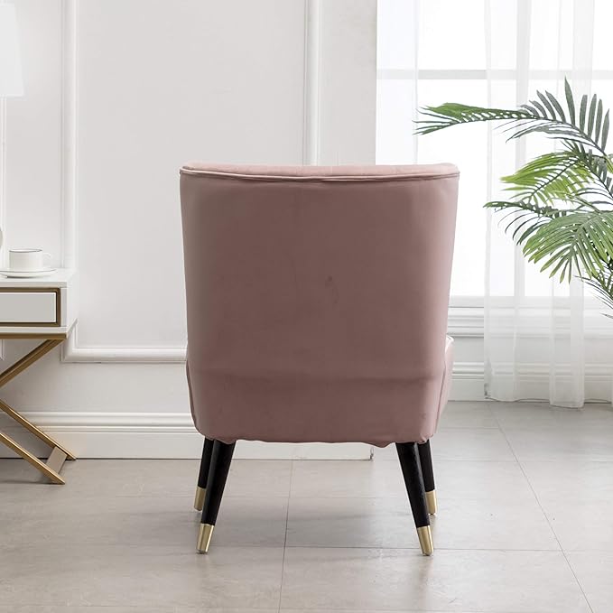 Elon Contemporary Velvet Upholstered Accent Chair Pink