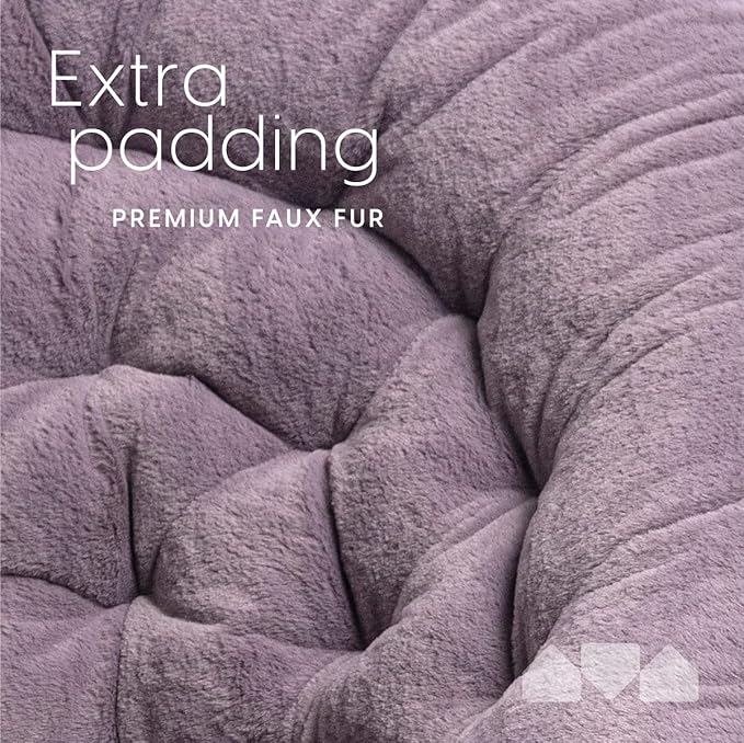 Milliard Saucer Chair For Adults Teens &amp Kids Purple Faux Fur XL Circle Chair for Bedroom Dorm &amp Gaming Foldable Comfy Accent Seat for Small Spaces Folding Moon / Mushroom / Round Style