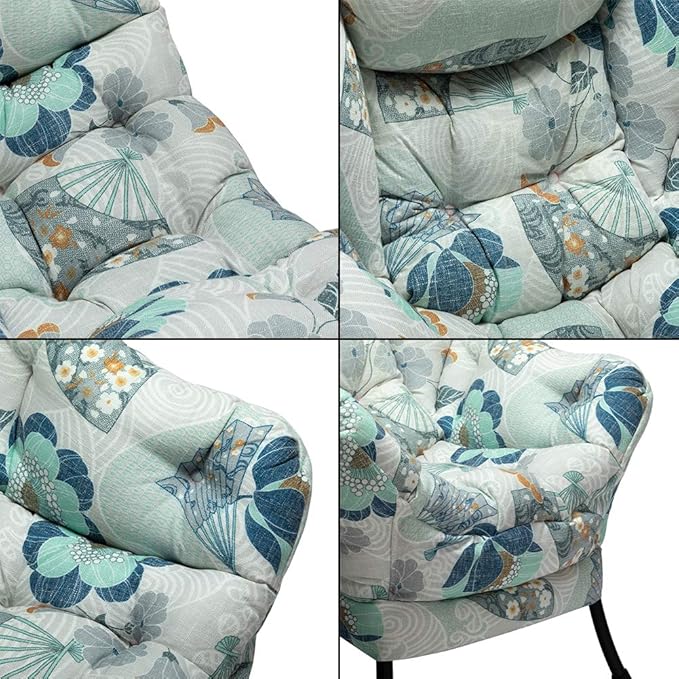 HollyHOME Lazy Chair with Armrest and Side Pocket Comfy Accent Lounge ChairLeisure Sofa Armchair for Living Room Bedroom Dorm or Small Spaces Oversized Reading Sofa ChairFan Print