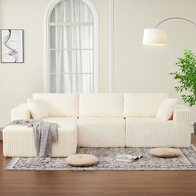 108 Modular Sectional Sofa Couches for Living Room Cloud Memory Boneless Couch No Assembly Required