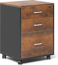 Need 3 Drawer Wood Mobile File Cabinet with LockRolling Filing Cabinet for Letter/A4 Size for Home OfficeRustic Brown ND-10CZLXFC04FG