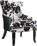 Coaster Home Furnishings - Trea - Cowhide Print Upholstered Accent Chair with Curved Legs Foam Cushion and Abstract Black and White Print - Living Room - Black and White - 902169