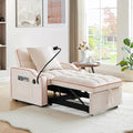 KINFFICT Sleeper Sofa Chair Bed Convertible 3-in-1 Sofa Armchair Adjustable Sleeper Chairs with Pullout Bed Single Lounger Futon Chairs with Side Pockets for Living Room (Beige)