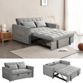 Sleeper Sofa Velvet Pull Out Sofa Bed Convertible Sofas Adjustable Backrest Pullout Loveseat Sofa Couch Side Pocket for Living RoomOfficeSmall SpaceGrey