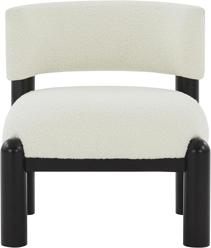 SAFAVIEH Couture Collection Rosabryna Modern Scandinavian Ivory/Black Boucle Accent Chair (Fully Assembled)