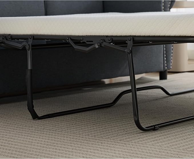 Pull Out Sofa Bed Queen Size Sleeper Sofa with Memory Foam Mattress 3 in 1 Convertible Pullout Couch Bed 3-Seater Comfy Upholstered Loveseat Sofas for Living Room Guest Room RV (Grey Linen)
