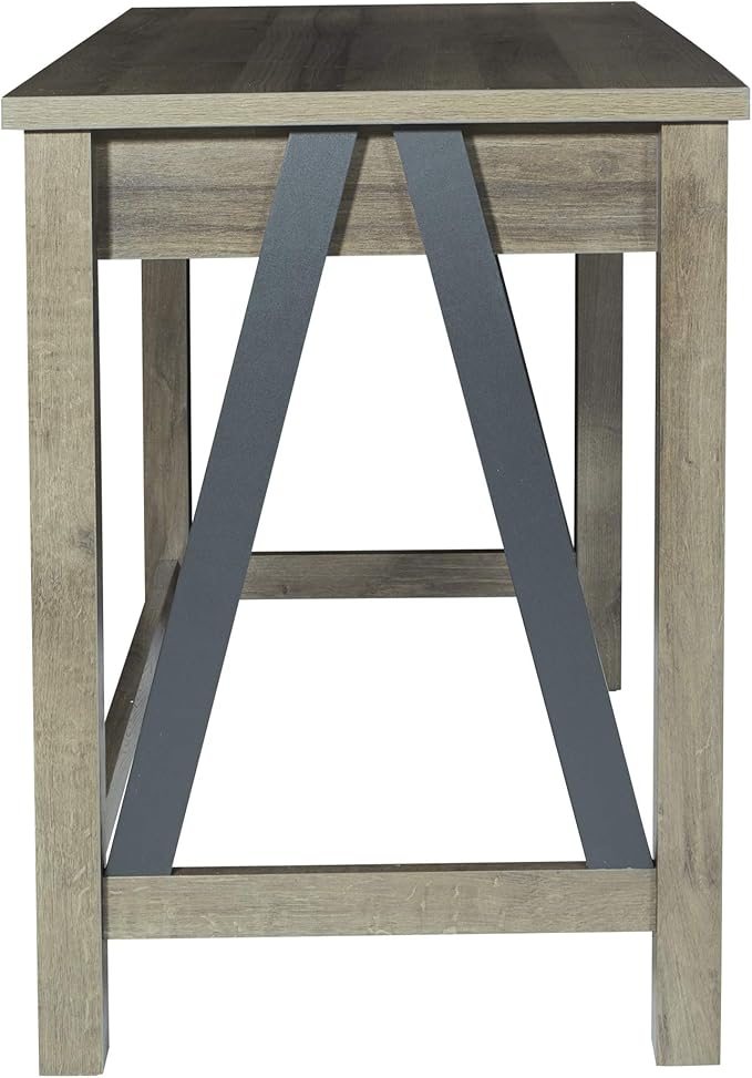 OSP Home Furnishings Braydon 42-Inch Wide Writing Desk Grey Oak