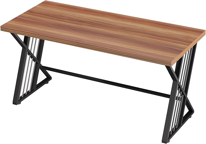 YOHKOH 59 Home Office Desk Extra-Wide 23.6 Workspace with 1.38IN Thick Top Heavy-Duty Z-Shaped Carbon Steel 10-Min 2-Person Assembly for Executive/Office/Home Study Walnut Brown