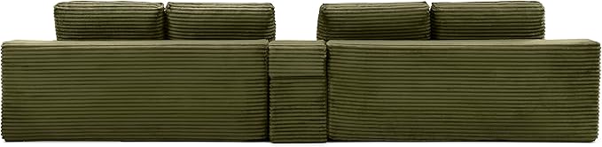 150 Oversized U Shaped Cloud Sectional Couches for Living Room Comfy Fluffy Corduroy Upholstered Boneless Couch Large Modular Sectional Sofa with Ottomans Cup Holder USB Port Console | Storage