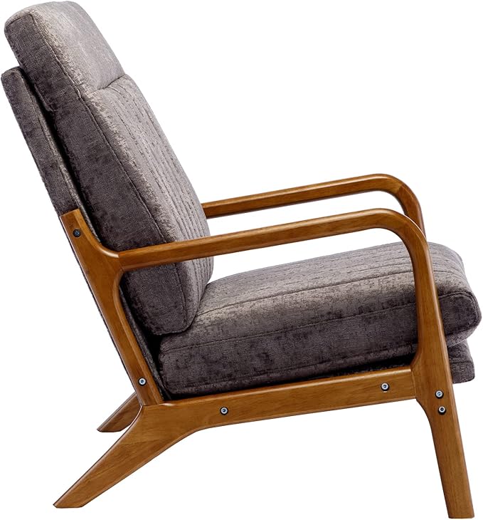 Wood Frame Armchair Modern Accent Chair Lounge Chair for Living Room