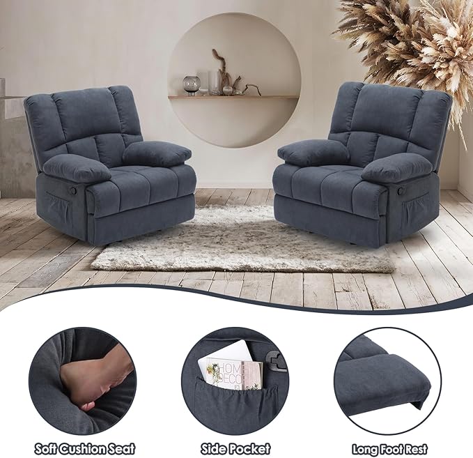 Stary Oversized Rocking Rocker Recliner Chair for Living Room Adults