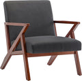 Convenience Concepts Take a Seat Cliff Accent Armchair Mid-Century Modern Lounge Chair for Living Room Bedroom 28.5 Dark Gray Fabric/Espresso
