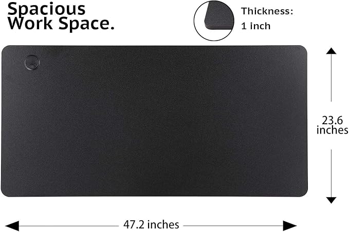 UNICOO Melamine 47.2 x 23.6 Inch Universal Table Top for Standard and Sit to Stand Height Adjustable Home and Office Desk Frames (Tabletop 47.2 - Black)