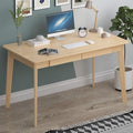 ECACAD Computer Desk with 2 Drawers 47” Home Office Desk Writing Study Working Table for Bedroom Light Brown