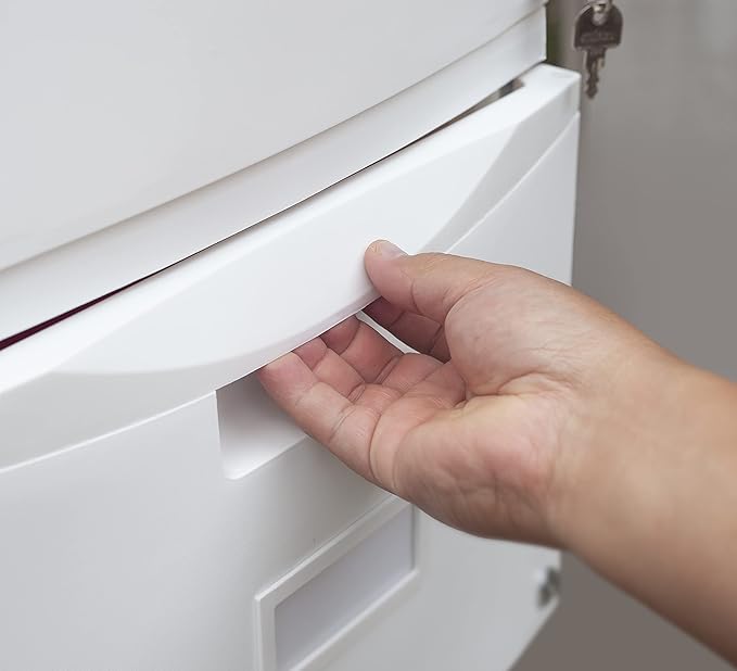 Storex Plastic One-Drawer File Cabinet – Locking Document Organizer for Home and Office White 1-Pack (61271A01C)
