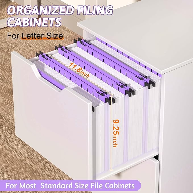 Extra Capacity Plastic Hanging File Folder Letter Size12 Pack Reinforced Hang Folders with Heavy Duty 2 Inch ExpansionDurable Hanging Organizer Designed for Bulky Files Medical Charts