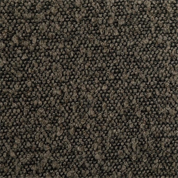 Pemberly Row Modern Fabric Upholstered Accent Chair 29.5 H x 26 W x 24.5 D Chocolate Brown Bouclé Curved Arms Foam Cushion Plastic Glide No Assembly Stylish Side Chair for Living Room or