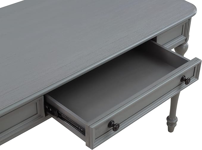 OSP Home Furnishings Country Meadows 48 Inch Writing Desk with Drawer Plantation Grey
