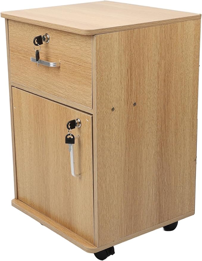 HURRISE High Strength Artificial Board Mobile File Cabinet with Locks Multiple Drawers Sturdy Under Desk Rolling File Cabinet with Wheels for Home Office Tidy Storage with Multilayer