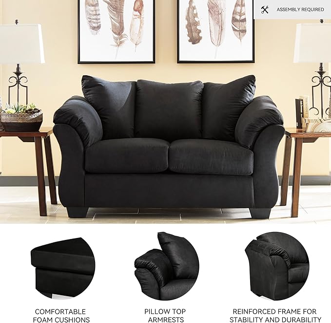 Signature Design by Ashley Darcy Casual Plush Loveseat Black