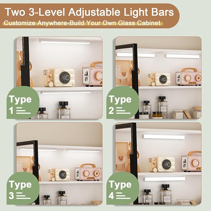 Ergonomic L-Shaped Design Housheold Glass Cabinet Computer Desk with LED Lights USB Ports &amp Keyboard Tray for Home Offices and Corporate Spaces (White)