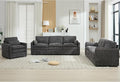 3-Piece Cozy Upholstered Sofa Set Upholstered Sofa Set with Single Sofa Loveseat and 3-Seater Sofa Oversized Comfy Cloud Sofa for Living Room Office Apartment (Grey-4c)