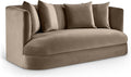 Meridian Furniture 699Taupe-L Alder Collection Modern | Contemporary Loveseat with Ultra Luxe Taupe 460 GSM Velvet Solid Wood Frame 66 W x 36 D x 30 H Taupe