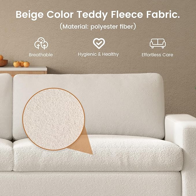 83.46 Large Loveseat Sofa Comfy 2 Seater Sofa with Deep Seat Loveseat with Thickened Cushion &amp Armsrest Durable Modern Home Sofa Couch for Living Room-Beige