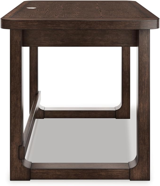 Signature Design by Ashley Breckington Contemporary 56 Home Office Computer Desk with 2 Drawers and Wire Management Dark Brown