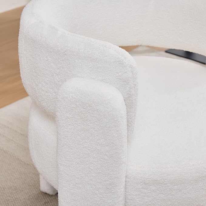 Velvet Accent Chairs Set of 2 Barrel Accent Chair for Living Room Upholstered Barrel Armchair Teddy Velvet Comfy Padded Reading Chairs for Bedroom Single Sofa with Wood Frame